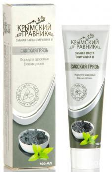 Зубная паста 100мл интенсивное восстановление СПИРУЛИНА И САКСКАЯ ГРЯЗЬ /Крымский Травник/
