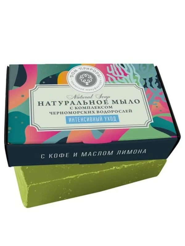 Натуральное мыло с комплексом черномор. водорослей Интенсивный уход с кофе и маслом лим100 гр. /МДП/