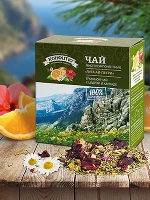 Чай многокомпонентный на основе расттительного сырья Луга Ай-Петри 100г /Конфитю/