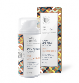 Крем для лица ночной Peptide шелка и пшеницы Биоомоложение 30г /МДП/
