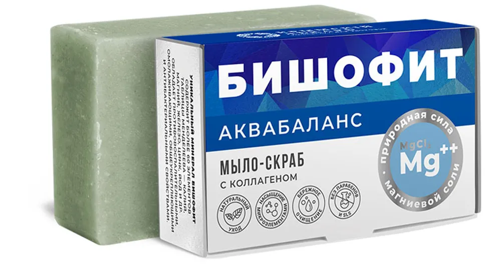 Бишофит аквабаланс Мыло-скраб с коллагеном 100г /МДП/