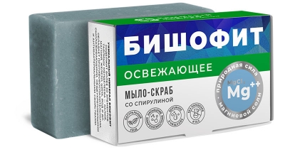 Бишофит Освежающее Мыло-скраб со спирулиной 100г /МДП/