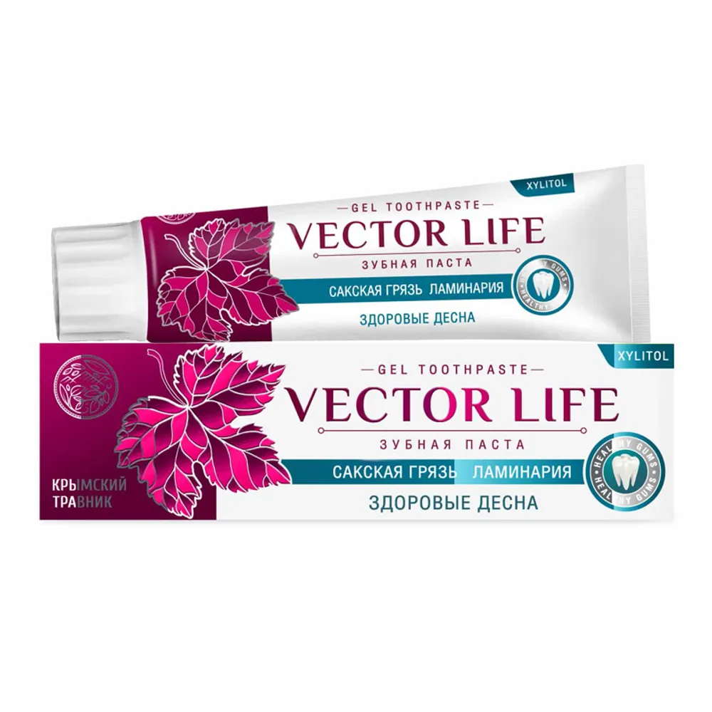 Зубная паста 100г сакская грязь, ламинария VECTOR LIFE ЗДОРОВЫЕ ДЕСНА /Крымский Травник/